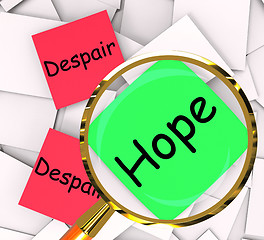 Image showing Hope Despair Post-It Papers Show Hoping Or Depression