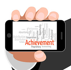 Image showing Achievement Word Means Succeed Winner And Wordclouds