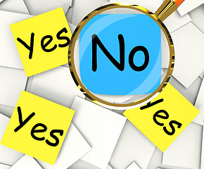 Image showing Yes No Post-It Papers Show Agree Or Disagree