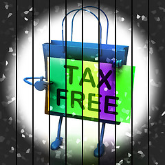 Image showing Tax Free Shopping Bag Represents Duty Exempt Discounts