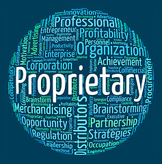Image showing Proprietary Word Represents Right Wordcloud And Owner