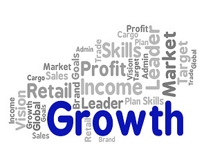 Image showing Growth Word Means Wordclouds Rise And Wordcloud