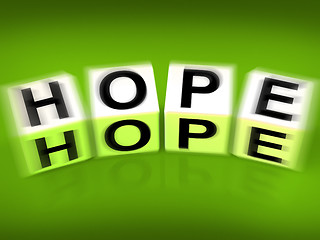 Image showing Hope Blocks Displays Wishing Hoping and Wanting