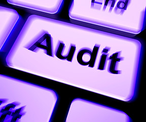 Image showing Audit Keyboard Shows Auditor Validation Or Inspection