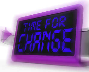 Image showing Time For Change Digital Clock Shows Revision New Strategy And Go