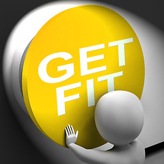 Image showing Get Fit Pressed Shows Physical And Aerobic Activity