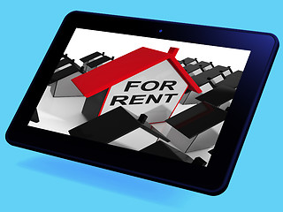 Image showing For Rent House Tablet Means Leasing To Tenants