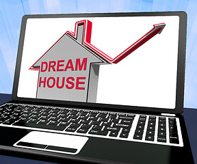 Image showing Dream House Home Laptop Means Finding Or Building Ideal Property