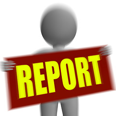 Image showing Report Sign Character Displays Corporate Financial Report