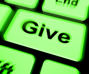 Image showing Give Keyboard Means Bestowed Allot Or Grant