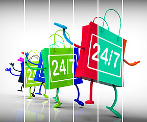 Image showing Twenty four seven Shopping Bags Show Availability all Week Long