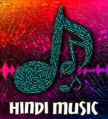 Image showing Hindi Music Represents Sound Tracks And Hindustani