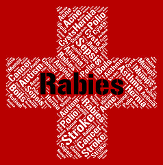 Image showing Rabies Word Indicates Poor Health And Affliction