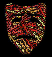 Image showing Unhappy Word Shows Broken Hearted And Depressed