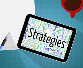 Image showing Strategies Word Means Business Strategy And Innovation