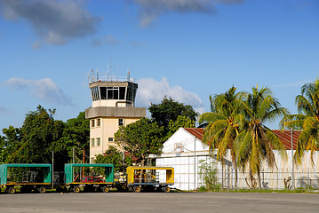 Image showing Rural Asian airport control tower