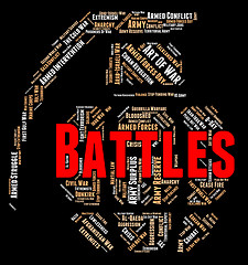 Image showing Battles Word Shows Armed Conflict And Affray