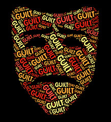 Image showing Guilt Word Shows Feels Guilty And Conscience