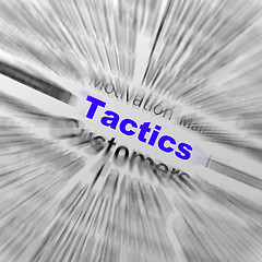 Image showing Tactics Sphere Definition Displays Management Plan Or Strategy