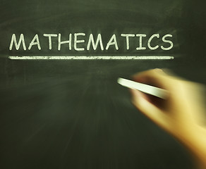 Image showing Mathematics Chalk Means Geometry Calculus Or Statistics