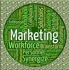Image showing Marketing Word Indicates Words Promotion And Markets