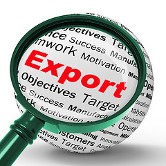 Image showing Export Magnifier Definition Shows Abroad Selling And Exportation