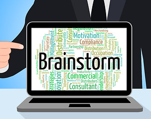 Image showing Brainstorm Word Means Put Heads Together And Brainstorms