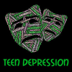 Image showing Teen Depression Shows Lost Hope And Adolescent