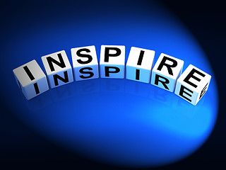 Image showing Inspire Dice Show Inspiration Motivation and Invigoration