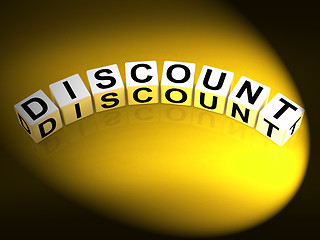 Image showing Discount Dice Show Discounts Reductions and Percent Off