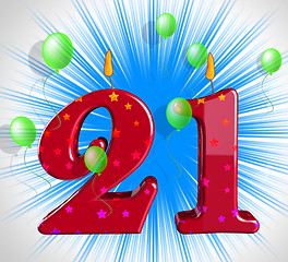 Image showing Number Twenty One Party Mean Adult Celebration Or Party