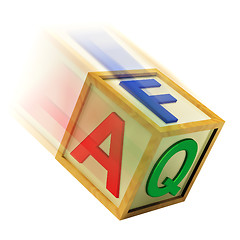 Image showing FAQ Wooden Block Means Questions Inquiries And Answers