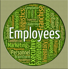 Image showing Employees Word Represents Member Of Staff And Breadwinner