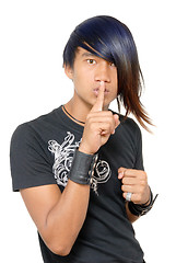 Image showing Hushing punk Asian teen