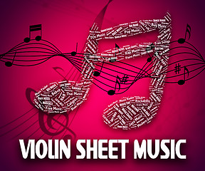 Image showing Violin Sheet Music Represents Sound Tracks And Books