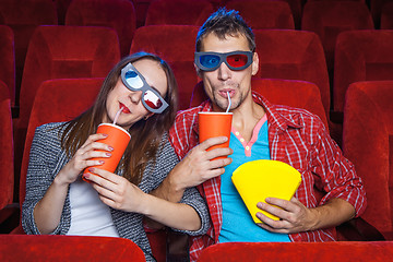 Image showing The spectators in the cinema