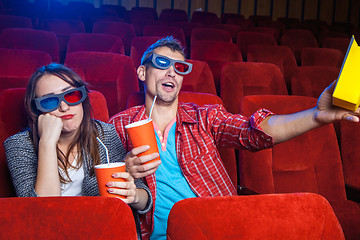 Image showing The spectators in the cinema