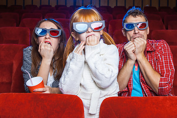 Image showing The spectators in the cinema