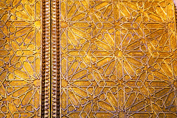 Image showing gold     morocco in africa the old wood  facade home  