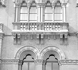 Image showing old architecture in london england windows and brick exterior wa