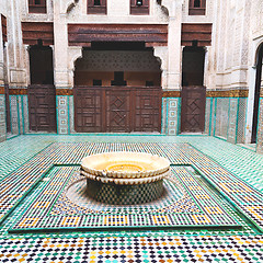 Image showing fountain in morocco africa old antique construction  mousque pal