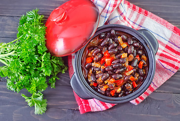 Image showing black beans with chili