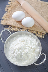 Image showing flour and eggs