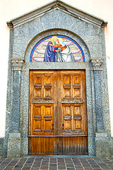 Image showing old door in italy land  the historical  
