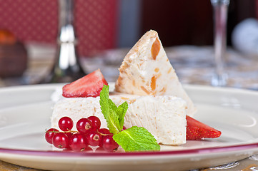 Image showing cream berries dessert