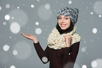 Image showing Christmas girl, winter concept.