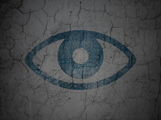 Image showing Safety concept: Eye on grunge wall background