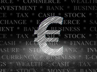 Image showing Banking concept: Euro in grunge dark room