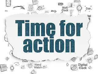 Image showing Time concept: Time for Action on Torn Paper background