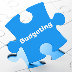 Image showing Finance concept: Budgeting on puzzle background